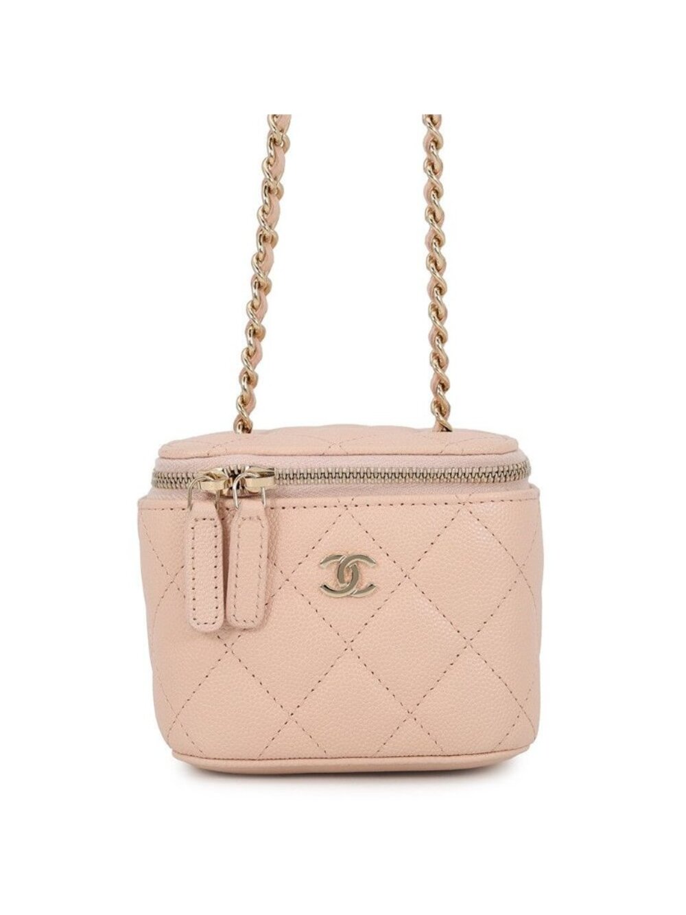 Chanel Chain Shoulder Bag Quilted CC Logo Classic Mini Vanity Case Caviar